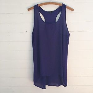 Soprano Royal Blue Semi-Sheer Racerback Tank L